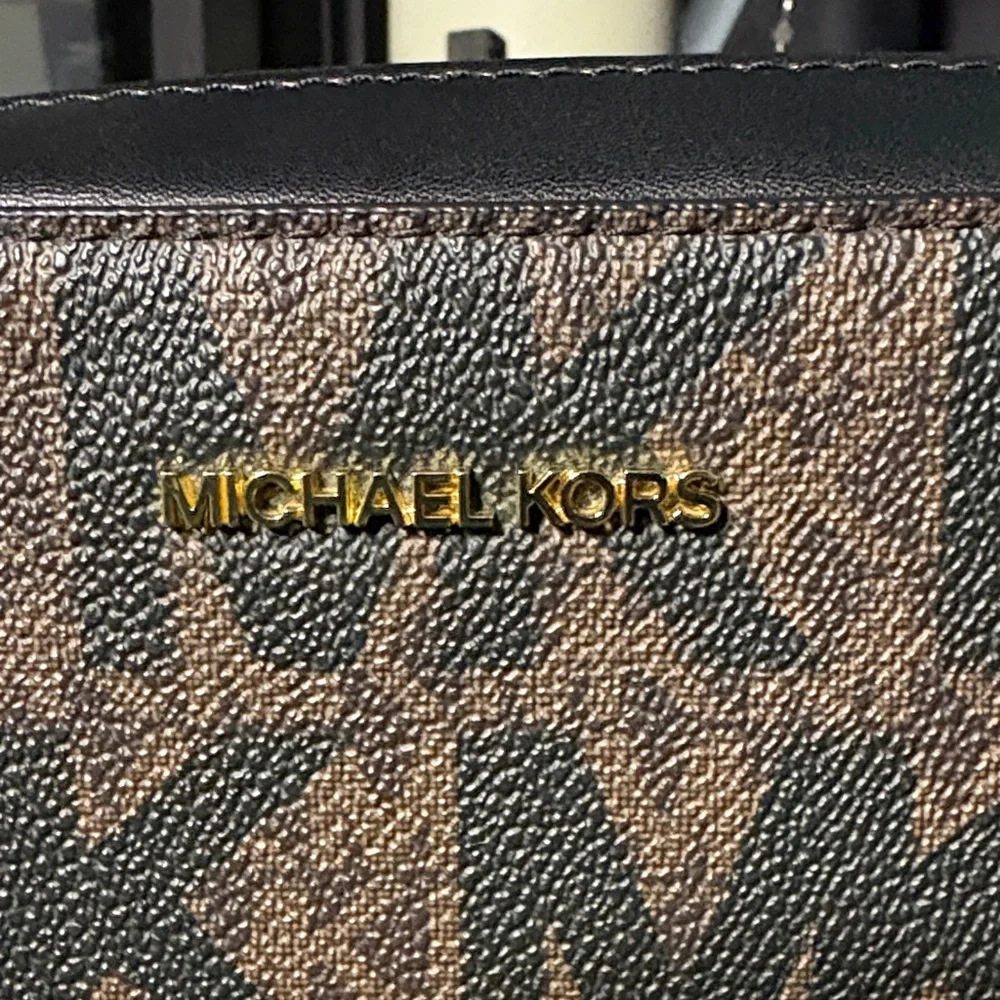 Michael Kors Black and Brown Logo Crossbody - Picture 3 of 7